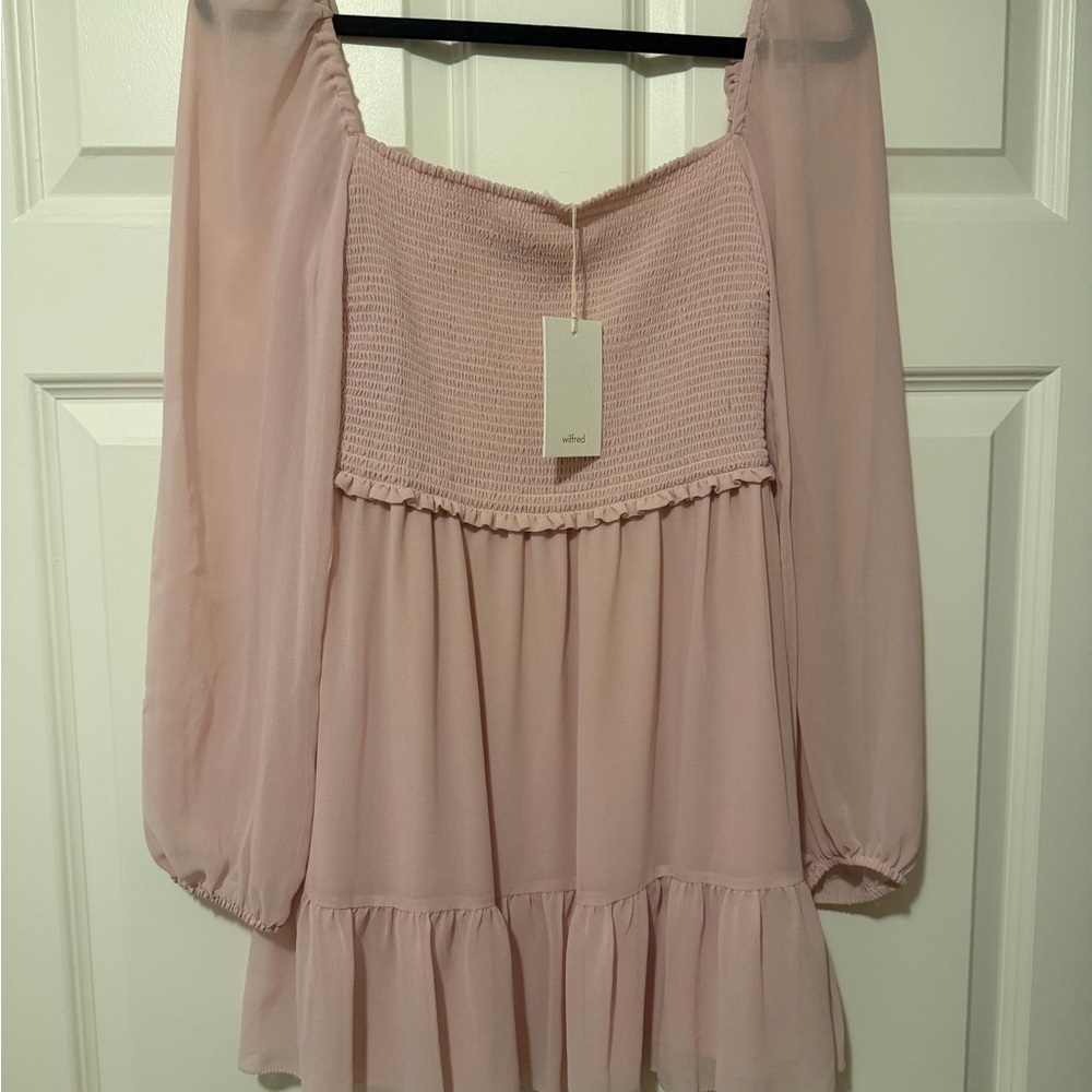 Wilfred Aritzia Blush Pink Tempest Mini Dress NWT